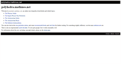 Desktop Screenshot of polyhedra.mathmos.net