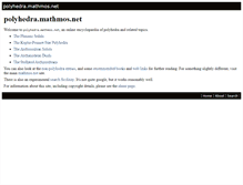 Tablet Screenshot of polyhedra.mathmos.net